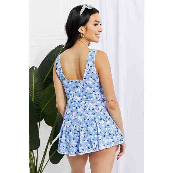 Marina West Swim Full Size Clear Waters Swim Dress in Blue - Picture 2 of 5